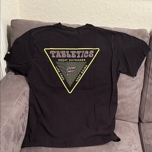 Fabletics Black Short-Sleeve Tee with Neon Triangle Graphic
